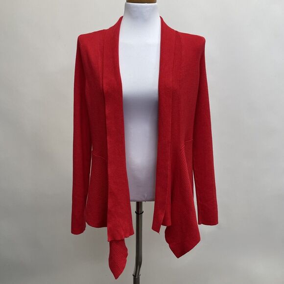 Verve Ami Women's Cardigan Sweater Large X-Large Red Asymmetrical Open Front - Picture 1 of 9